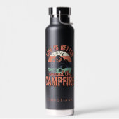 キャンプファイアカスタムキャンピングはのまわりに人生が良い ウォーターボトル (左面)