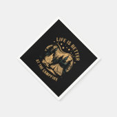 キャンプファイアキャンパーキャンプキャンプでの生活がより良い スタンダードカクテルナプキン (角)