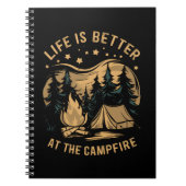 キャンプファイアキャンパーキャンプキャンプでの生活がより良い ノートブック (正面)