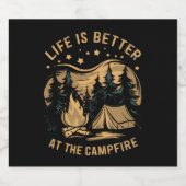 キャンプファイアキャンパーキャンプキャンプでの生活がより良い ビールラベル (シングルラベル)