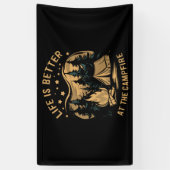 キャンプファイアキャンパーキャンプキャンプでの生活がより良い 横断幕 (縦)