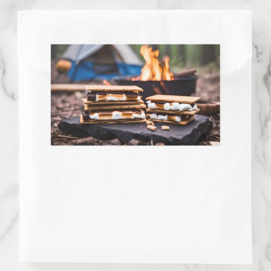 キャンプファイアステッカーの前のsの動き 長方形シール (バッグ)