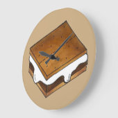 キャンプファイアスモアーサマーキャンプシモーレ ラージ壁時計 (傾斜)