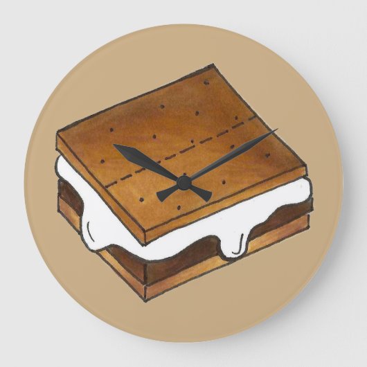 キャンプファイアスモアーサマーキャンプシモーレ ラージ壁時計 (正面)