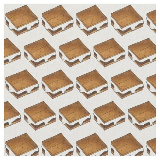 キャンプファイアスモール焼きマシュマロのモアズ生地 ファブリック (クローズアップ)