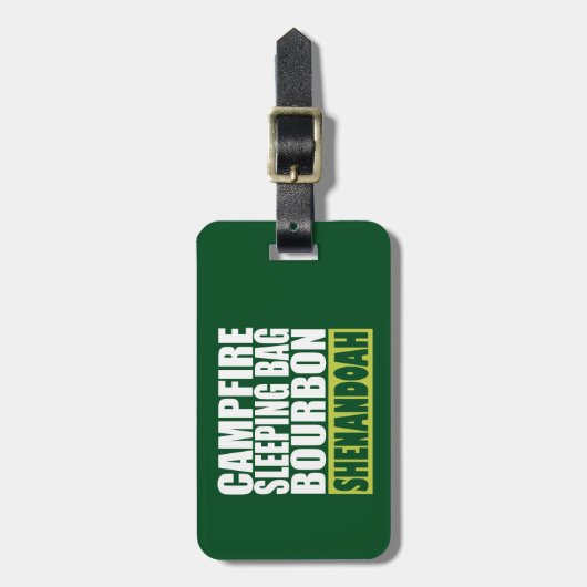 キャンプファイアスリーピングバッグバーボンシェナンドア ラゲッジタグ (正面縦)
