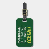 キャンプファイアスリーピングバッグバーボンヨセミテ ラゲッジタグ (正面縦)