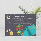 キャンプファイアバースデーパーティーでキャンピングアウト 招待状 (スタンド正面)