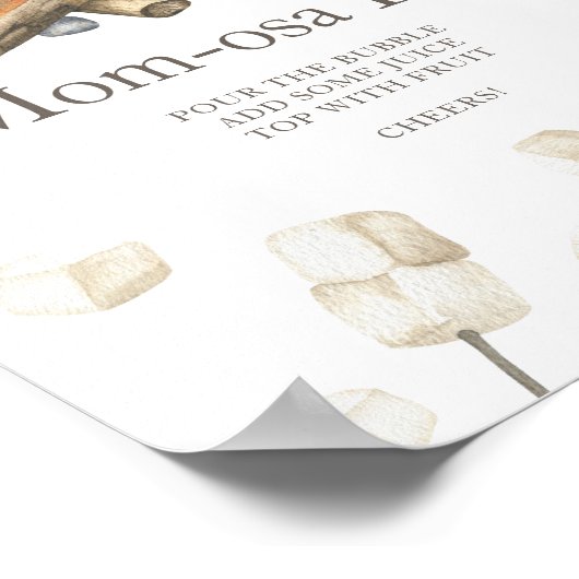 キャンプファイアベイビーシャワーモモモザバー ポスター (角)