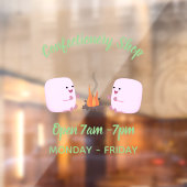 キャンプファイアマンガの可愛いピンクのマシュマロ ウィンドウサイン (シート2)