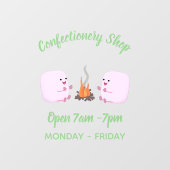 キャンプファイアマンガの可愛いピンクのマシュマロ ウィンドウサイン (シート)