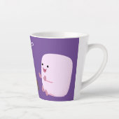 キャンプファイアマンガの可愛いピンクのマシュマロ カフェラテマグ (右)