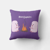 キャンプファイアマンガの可愛いピンクのマシュマロ クッション (裏面)