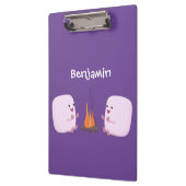 キャンプファイアマンガの可愛いピンクのマシュマロ クリップボード (左)