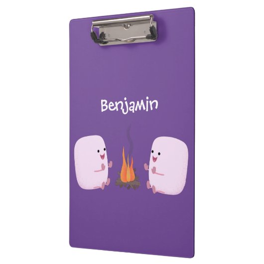 キャンプファイアマンガの可愛いピンクのマシュマロ クリップボード (左)