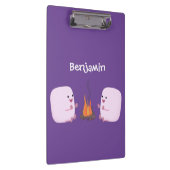 キャンプファイアマンガの可愛いピンクのマシュマロ クリップボード (右)