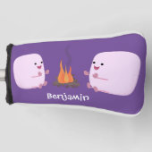 キャンプファイアマンガの可愛いピンクのマシュマロ ゴルフヘッドカバー (正面)