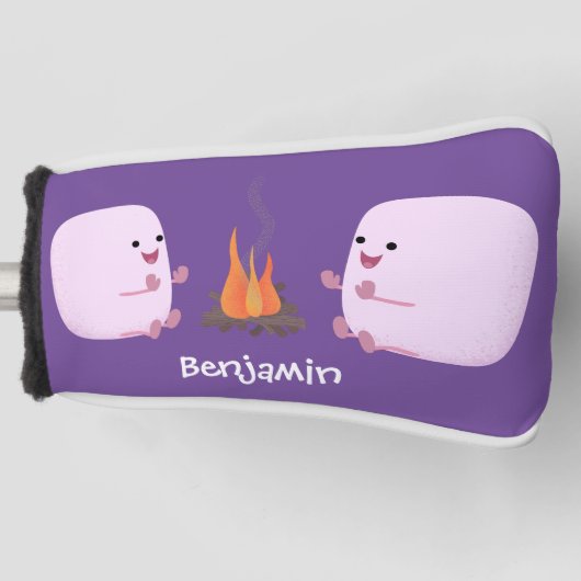 キャンプファイアマンガの可愛いピンクのマシュマロ ゴルフヘッドカバー (正面)