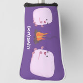 キャンプファイアマンガの可愛いピンクのマシュマロ ゴルフヘッドカバー (回転90)