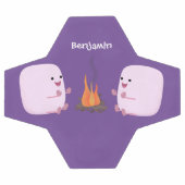 キャンプファイアマンガの可愛いピンクのマシュマロ サッカーボール (フラット)