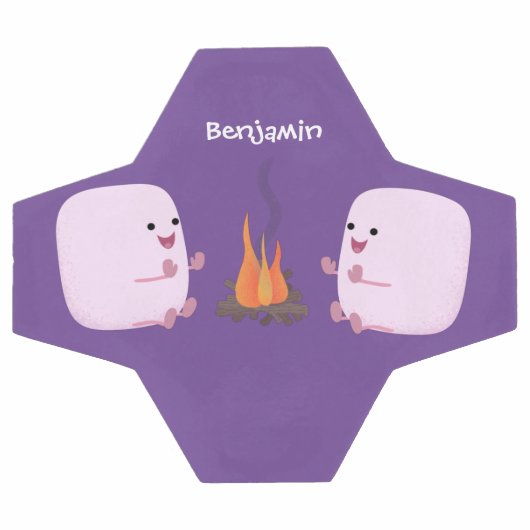 キャンプファイアマンガの可愛いピンクのマシュマロ サッカーボール (フラット)