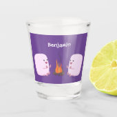 キャンプファイアマンガの可愛いピンクのマシュマロ ショットグラス (正面)