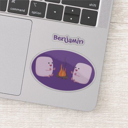 キャンプファイアマンガの可愛いピンクのマシュマロ シール (詳細)