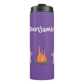 キャンプファイアマンガの可愛いピンクのマシュマロ タンブラー (正面)