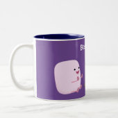 キャンプファイアマンガの可愛いピンクのマシュマロ ツートーンマグカップ (左)