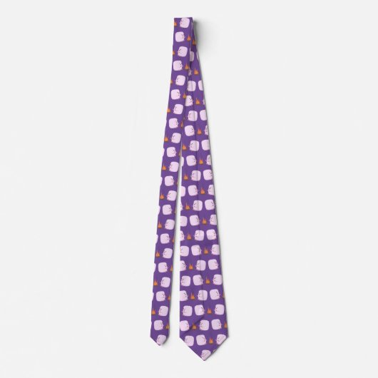 キャンプファイアマンガの可愛いピンクのマシュマロ ネクタイ (裏面)