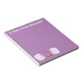 キャンプファイアマンガの可愛いピンクのマシュマロ ノートパッド (アングル)