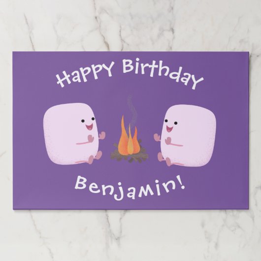 キャンプファイアマンガの可愛いピンクのマシュマロ ペーパーパッド (正面)