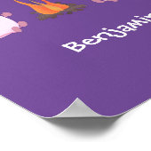 キャンプファイアマンガの可愛いピンクのマシュマロ ポスター (角)