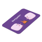 キャンプファイアマンガの可愛いピンクのマシュマロ マグネット (左側)