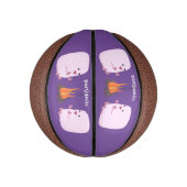 キャンプファイアマンガの可愛いピンクのマシュマロ ミニバスケットボール (縦)