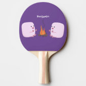 キャンプファイアマンガの可愛いピンクのマシュマロ 卓球ラケット (裏面)