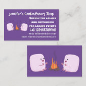 キャンプファイアマンガの可愛いピンクのマシュマロ 名刺 (正面/裏面)