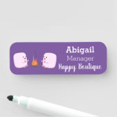 キャンプファイアマンガの可愛いピンクのマシュマロ 名札 (インサイチュ)