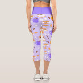 キャンプファイアマーシュマロチョコレート煙パープル カプリレギンス (裏面)