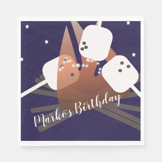 キャンプファイアマーシュマローズキャンピングアウトドア スタンダードランチョンナプキン (正面)