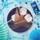 キャンプファイアマーシュマローズキャンピングアウトドア ペーパープレート (パーティー)