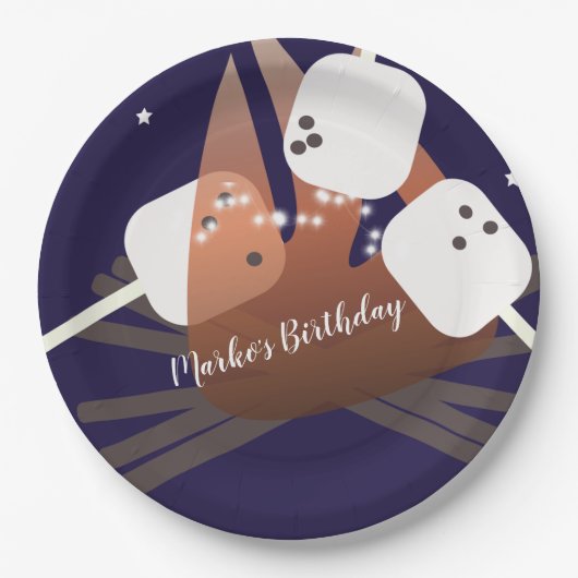 キャンプファイアマーシュマローズキャンピングアウトドア ペーパープレート (正面)