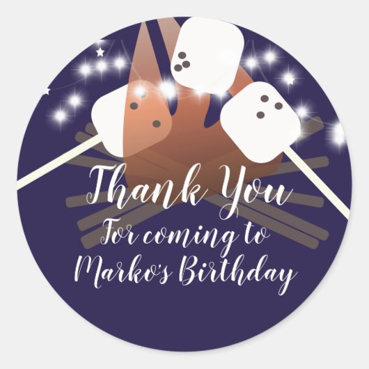 キャンプファイアマーシュマローズキャンピングアウトドア ラウンドシール (正面)