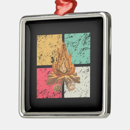 キャンプファイアレトロヴィンテージ メタルオーナメント (左)