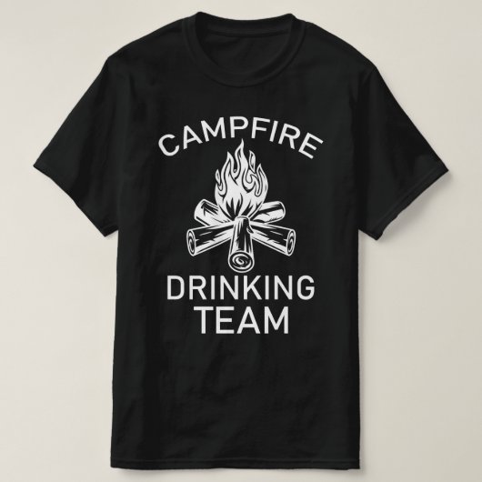 キャンプファイアーの飲み会 Tシャツ (デザイン正面)