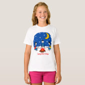 キャンプファイアークルーの子供たちのクレヨンナイトシーン Tシャツ (正面フル)