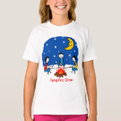 キャンプファイアークルーの子供たちのクレヨンナイトシーン Tシャツ (正面)