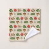 キャンプファイアーテンコンパススリーピングバッグサマーキャンプ バスタオルセット (ウォッシュタオル)