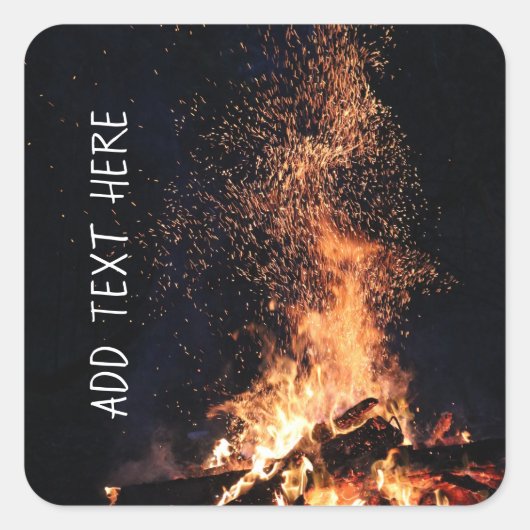 キャンプファイア夜 スクエアシール (正面)