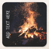 キャンプファイア夜 スクエアペーパーコースター (正面)